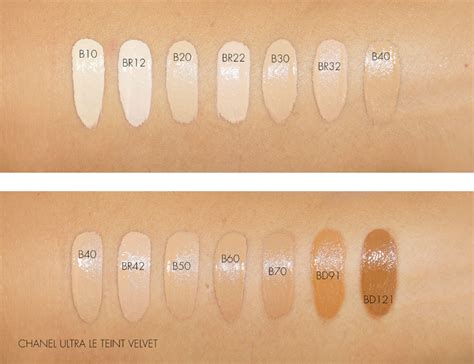 chanel velvet foundation samples|chanel foundation color shade chart.